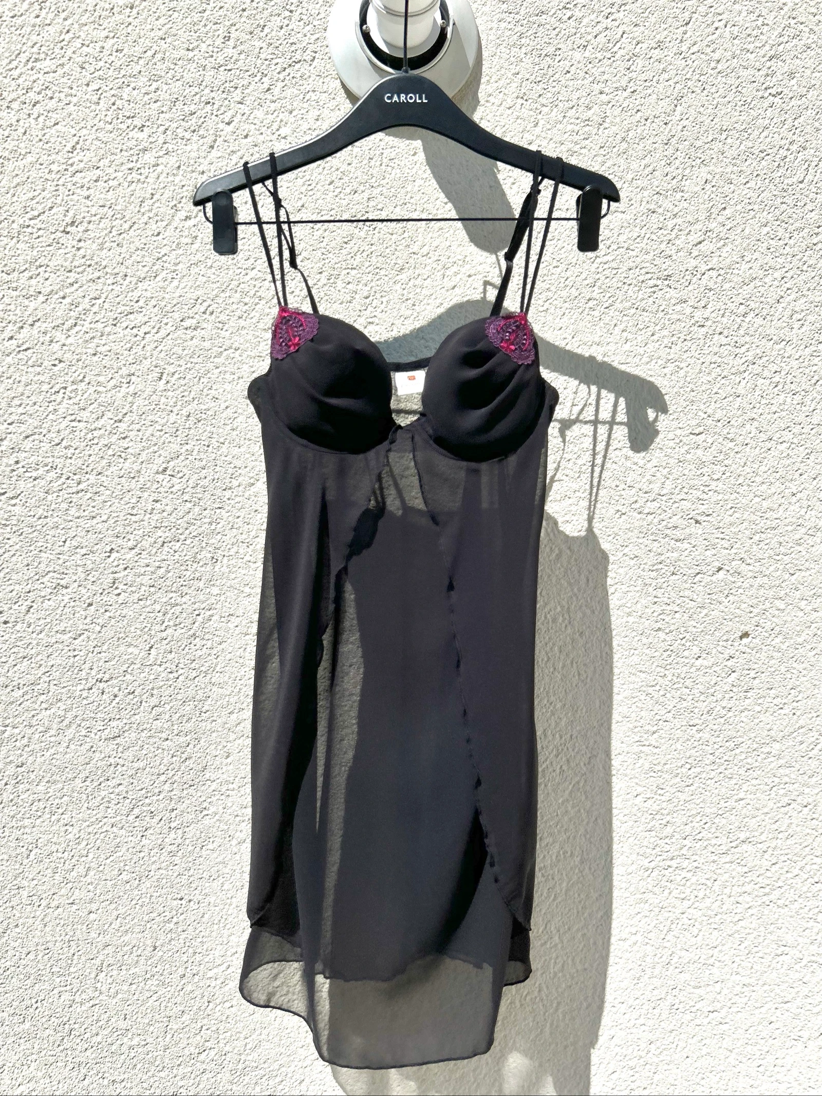 Zwarte babydoll met harde cup en voorsluiting polyester Maat M 38 Cannelle – photo 14